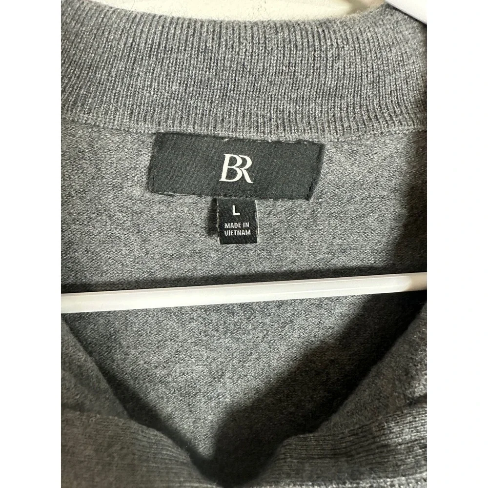 Banana Republic Mens Italian Merino Half-Zip Sweater Gray Wool S/503335-00 L